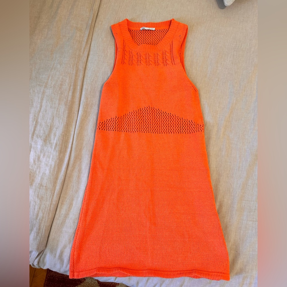 Orange Zara Knit Dress